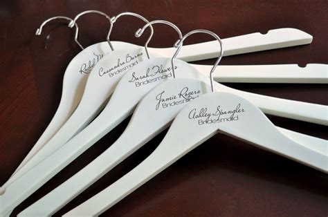 Personalized Wedding Hanger Engraved Bridesmaid Hanger Ivory