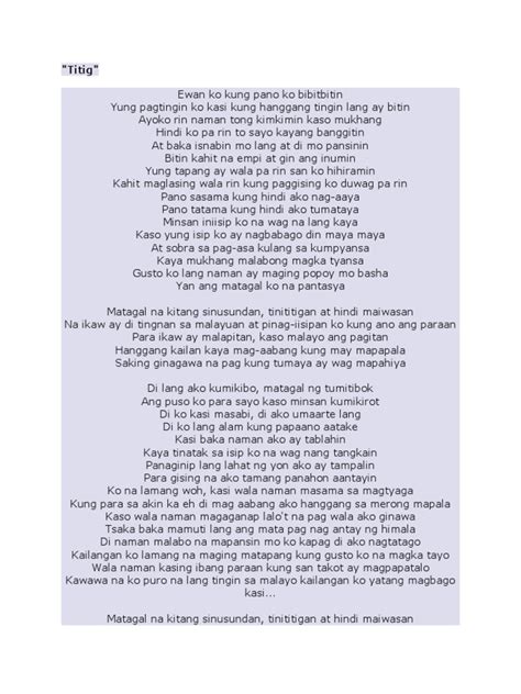 Titig MC Einstein Lyrics | PDF