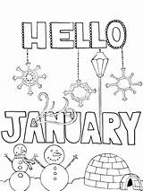 January Calendar Coloring Pages sketch template