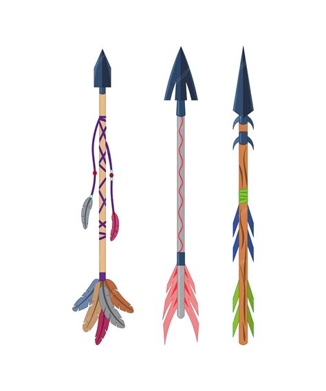 Premium Vector | Set of Arrows with Feathers