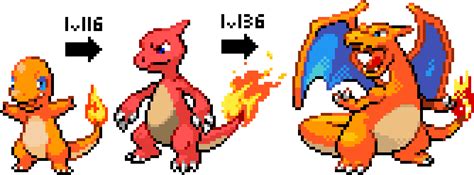 What lvl does charmander evolve