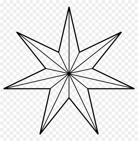 7 Point Star Clipart Black