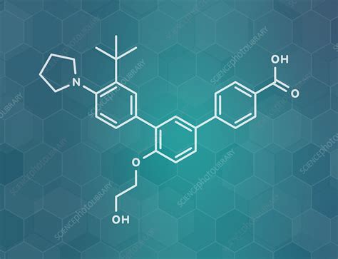 Trifarotene acne drug molecule, illustration - Stock Image - F030/0451 - Science Photo Library