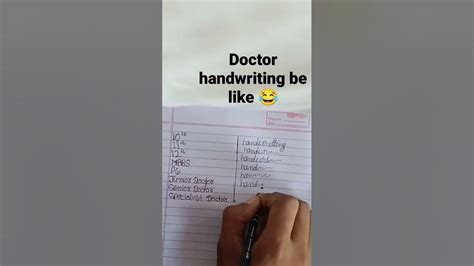 #short video #doctor handwriting be like #mbbs #junior doctor - YouTube