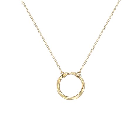 Goldsmiths 9ct Yellow Gold Diamond Cut Ring Necklace 1.19.8644 | Goldsmiths