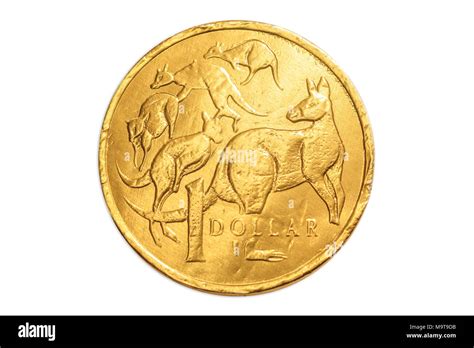 Australian gold chocolate coin of 1 dollar of Australia, AUD currency ...