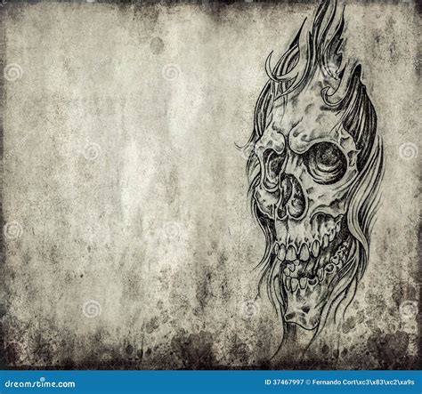 Tattoo art, death stock illustration. Illustration of elegant - 37467997