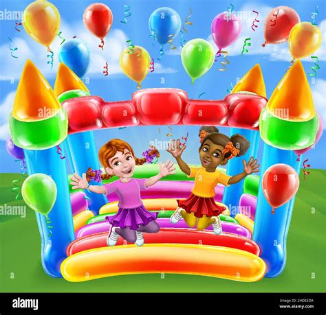 Bouncing castle kids Stock Vector Images - Alamy