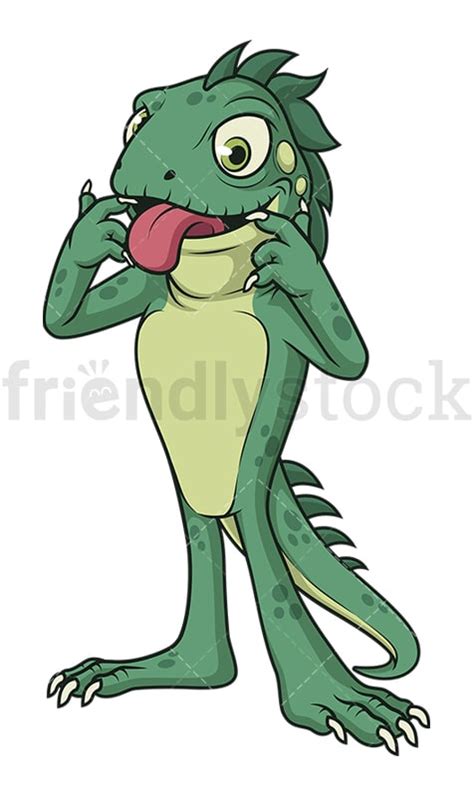 Funny Iguana Cartoon Clipart Vector - FriendlyStock