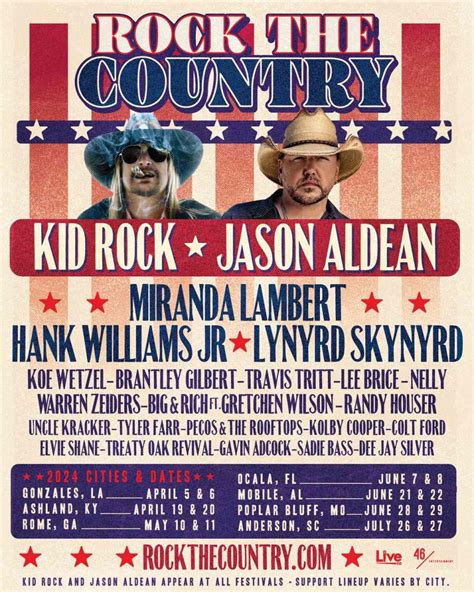 Jason Aldean, Kid Rock headline Rock the Country festival visiting small towns. Here's what to know.