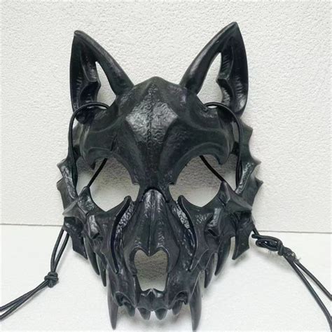 Therian Wolf Skull Mask Black / White / Luminous Resin Mask - Etsy India