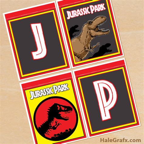 FREE Printable Jurassic Park Alphabet Banner Pack