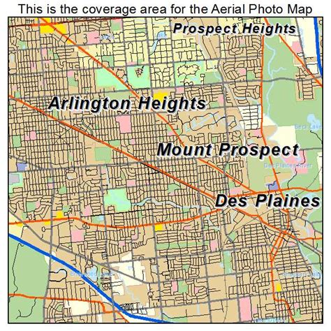 Aerial Photography Map of Mount Prospect, IL Illinois