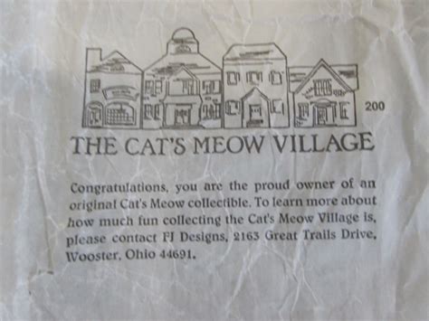 Lot Detail - HUGE LOT OF "THE CAT'S MEOW" COLLECTIBLE VILLAGE PIECES ...