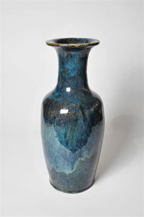 19th Century Chinese Flambé Blue Glazed Ceramic Vase | Inventory | WOLFS Fine Paintings and ...