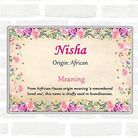 Nisha Name Meaning Jumbo Fridge Magnet Floral: Amazon.co.uk: Office Products