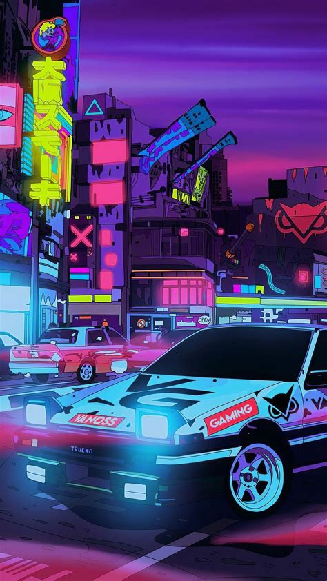 Blue Anime Aesthetic Car - Anime Wallpaper HD