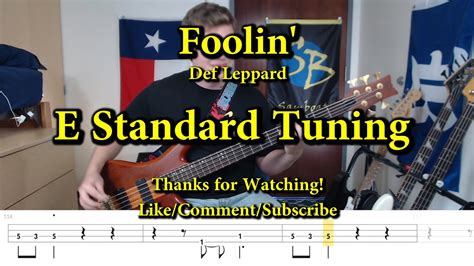 Foolin' - Def Leppard (Bass Cover with Tabs) - YouTube