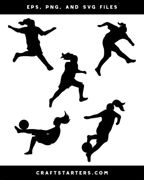 Girl Soccer Player Silhouette Clip Art