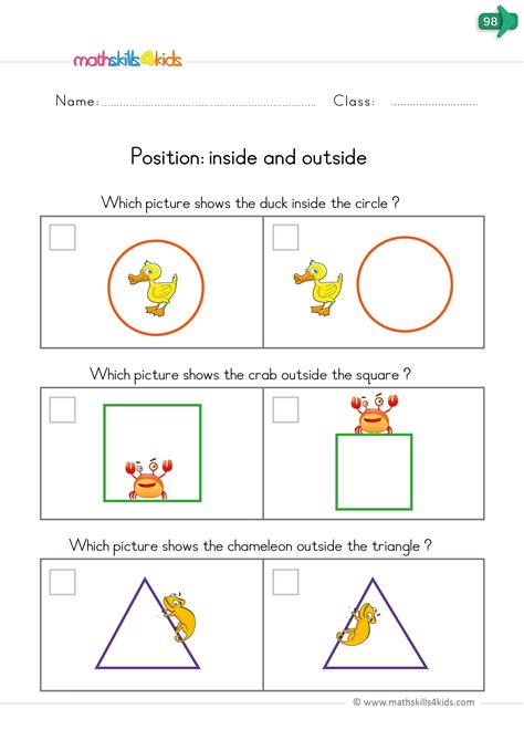 Position Worksheets for Kindergarten | Free Printable Positional Words ...