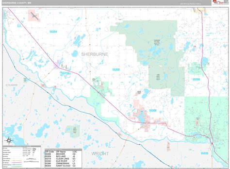 Sherburne County, MN Wall Map Premium Style by MarketMAPS - MapSales.com