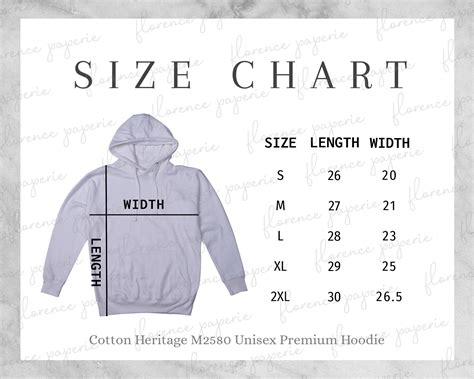 Size Chart For Hoodie