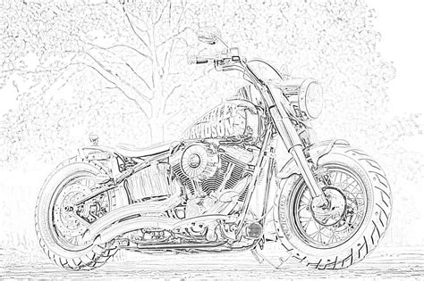 Harley Davidson coloring page - Mimi Panda