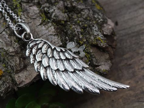 Wings Necklace Sterling silver Angel Wing Pendant on