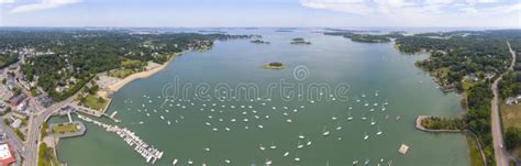 Hingham Harbor Aerial View, Hingham, Massachusetts, USA Stock Image ...