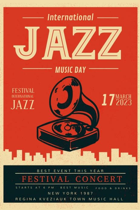 Custom Vintage Jazz Club Poster Design Template | PosterMyWall