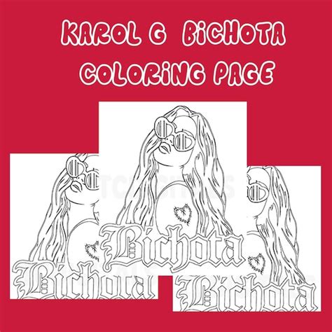 Karol G Bichota Coloring Page Strip Love Tour Tusa Ay Dio - Etsy