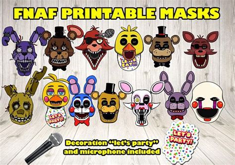 FNAF masks. FNAF photo booth. FNAF printable masks.Five Nights | Five ...