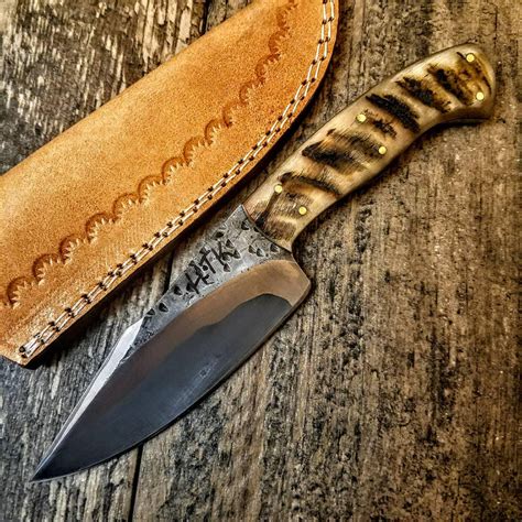 HTB-2 Hand Forge Sanmai Knife custom handmade Skinner Knife / Ram Horn – HomeTown Knives