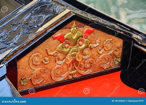 Orange and Golden Details of a Gondola, Venice Stock Image - Image of italy, detail: 78149663