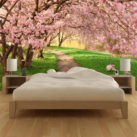 Cherry Blossom Path Wallpaper Wall Mural