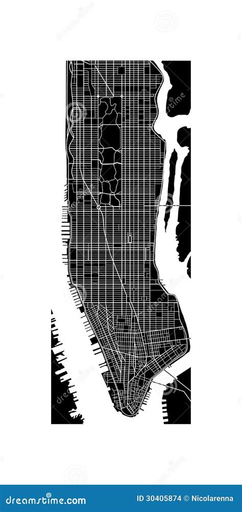 Manhattan map stock vector. Illustration of highways - 30405874