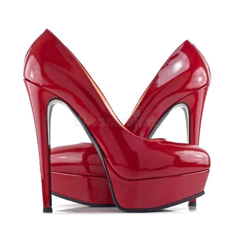 Red Female Shoes with High Heels Stock Photo - Image of clothing ...