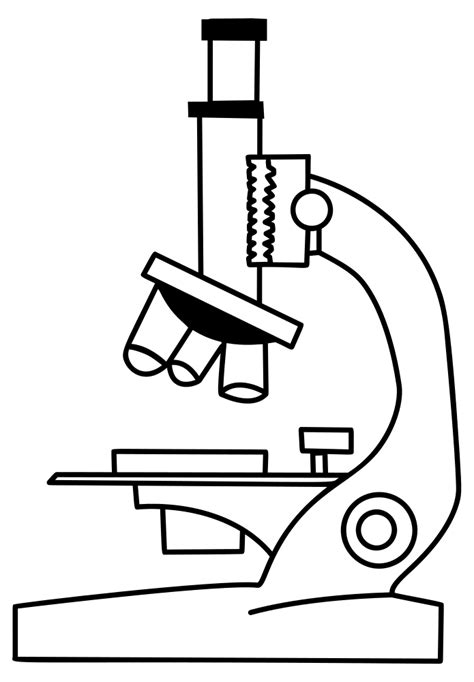 OnlineLabels Clip Art - Microscope Line Art