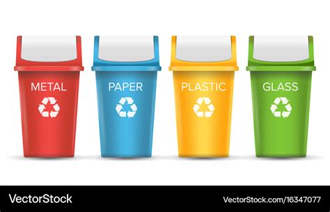 Colorful recycle trash bins set Royalty Free Vector Image