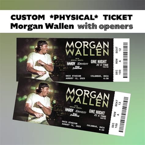 Morgan Wallen Ticket One Night at a Time Tour - Etsy