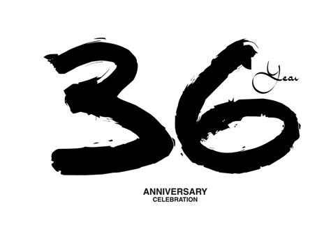 36 Years Anniversary Celebration Vector Template, 36 number logo design ...