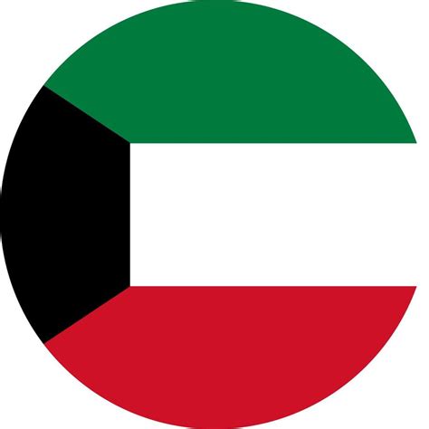 Kuwait flag in circle shape isolated on png or transparent background ...