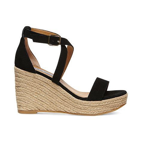 Lyst - Steve Madden Womens Montaukk Platform Wedge Sandals in Black