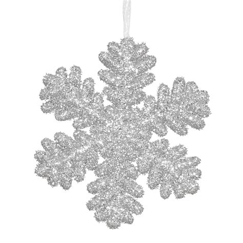 9" Silver Glitter Snowflake Ornament – BulbAmerica