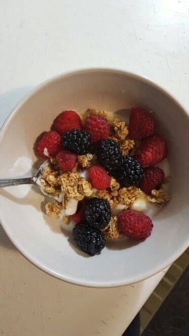 Late night snack ! Plane yogurt , granola , agave nectar and fresh ...