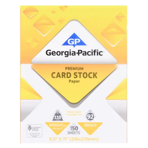 Georgia-Pacific White Cardstock Paper, 8.5" x 11", 110 lb, 150 Sheets ...