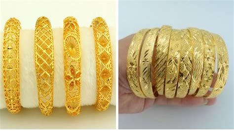 Saudi Arabia Gold Bangles designs/ Dubai Gold Bangles designs - YouTube