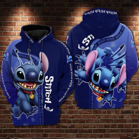 Disney Lilo And Stitch Cute 3d Zip Hoodie - Teeruto