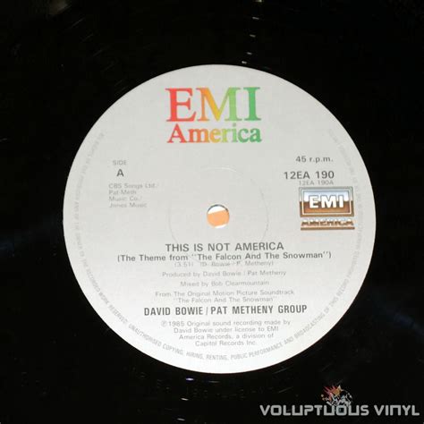 David Bowie / Pat Metheny Group ‎– This Is Not America (1985) UK Press – Voluptuous Vinyl Records