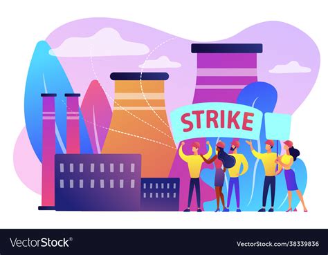 Strike action concept Royalty Free Vector Image